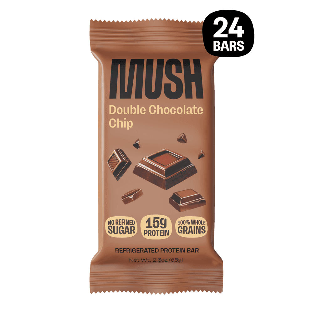 MUSH Double Chocolate Chip Refrigerated Protein Bar packshot — 15g protein, 260 calories