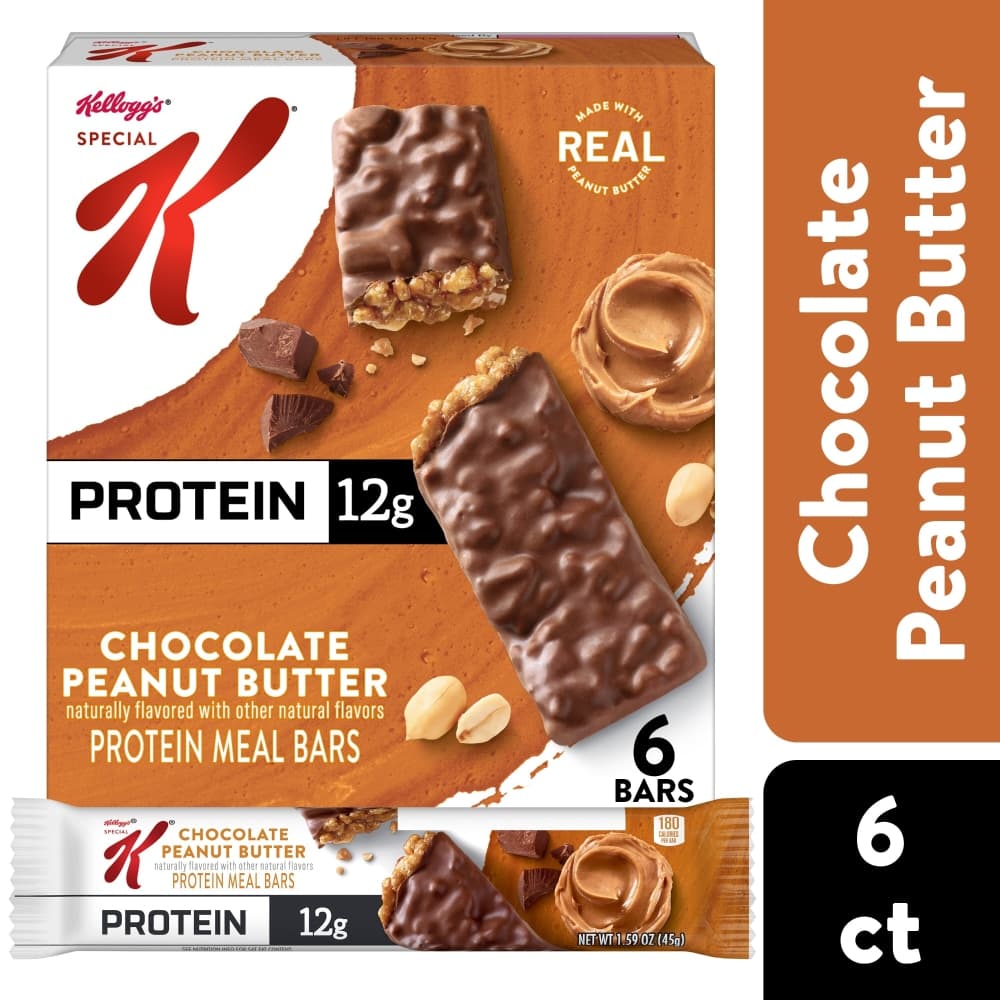 Special K CHOCOLATE PEANUT BUTTER PROTEIN MEAL BARS packshot — 12g protein, 180 calories