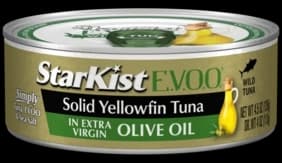 StarKist E.V.O.O. StarKist E.V.O.O. Solid Yellowfin Tuna with Basil Pesto and Extra Virgin Olive Oil, 4.5 oz Can, Pack of 12 packshot — 28g protein, 200 calories